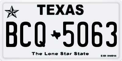TX license plate BCQ5063