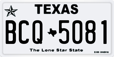 TX license plate BCQ5081