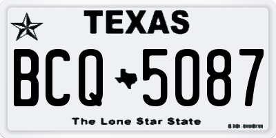 TX license plate BCQ5087