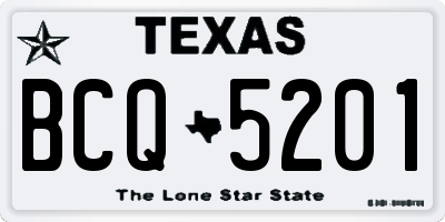 TX license plate BCQ5201