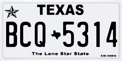 TX license plate BCQ5314