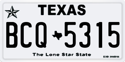 TX license plate BCQ5315