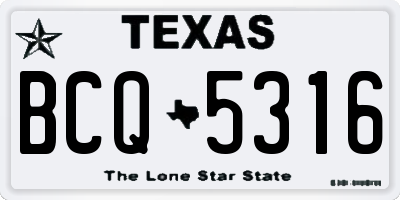 TX license plate BCQ5316