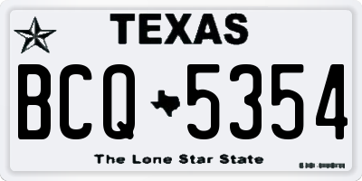 TX license plate BCQ5354