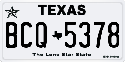 TX license plate BCQ5378