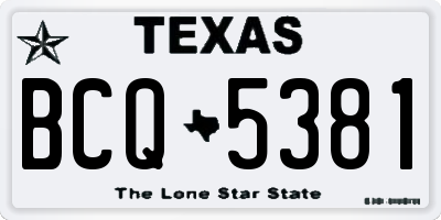 TX license plate BCQ5381
