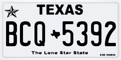 TX license plate BCQ5392