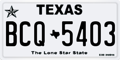 TX license plate BCQ5403