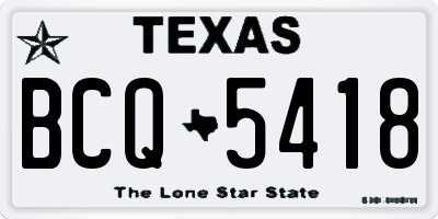TX license plate BCQ5418