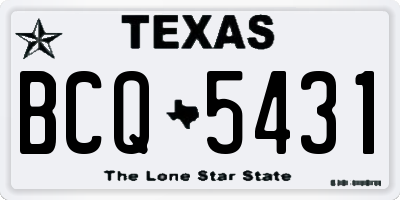 TX license plate BCQ5431