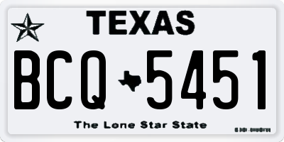 TX license plate BCQ5451