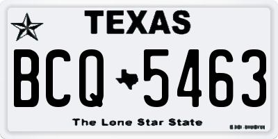 TX license plate BCQ5463