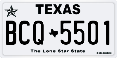 TX license plate BCQ5501