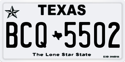 TX license plate BCQ5502