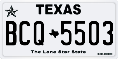 TX license plate BCQ5503