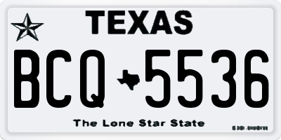 TX license plate BCQ5536