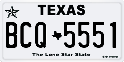 TX license plate BCQ5551