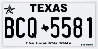 TX license plate BCQ5581