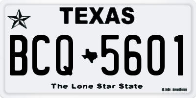 TX license plate BCQ5601