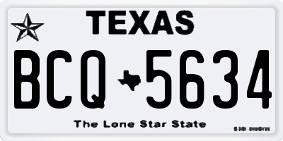 TX license plate BCQ5634