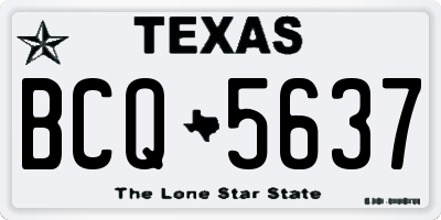 TX license plate BCQ5637
