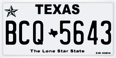 TX license plate BCQ5643