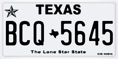 TX license plate BCQ5645