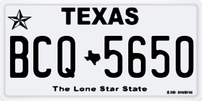 TX license plate BCQ5650