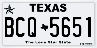 TX license plate BCQ5651