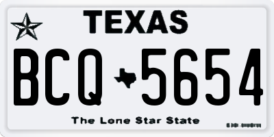 TX license plate BCQ5654