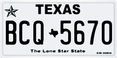 TX license plate BCQ5670