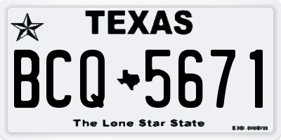 TX license plate BCQ5671