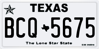 TX license plate BCQ5675