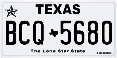 TX license plate BCQ5680