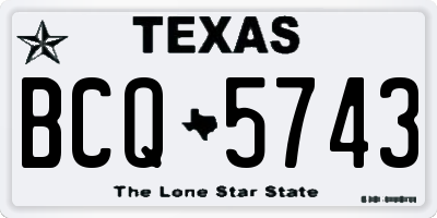 TX license plate BCQ5743