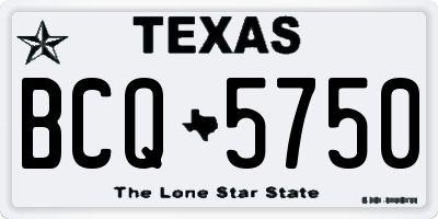 TX license plate BCQ5750