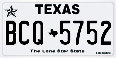 TX license plate BCQ5752