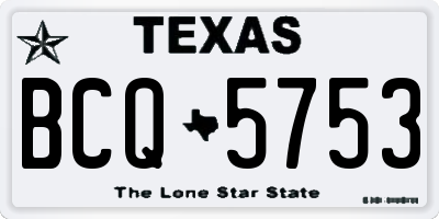 TX license plate BCQ5753