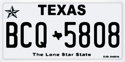 TX license plate BCQ5808