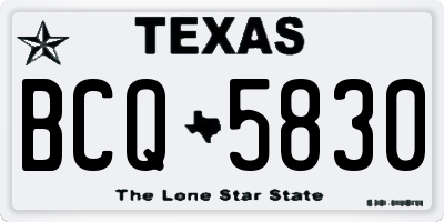 TX license plate BCQ5830