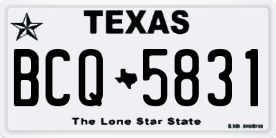 TX license plate BCQ5831