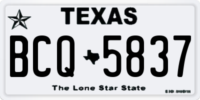 TX license plate BCQ5837
