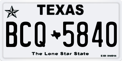TX license plate BCQ5840