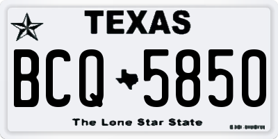 TX license plate BCQ5850