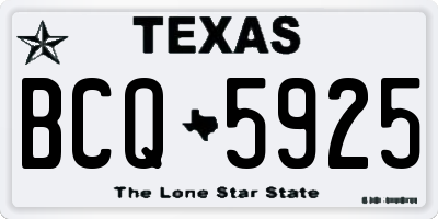 TX license plate BCQ5925