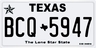 TX license plate BCQ5947
