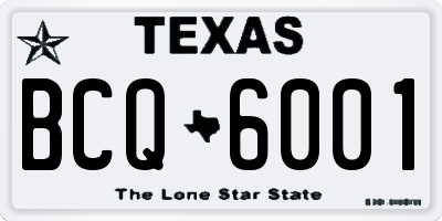 TX license plate BCQ6001
