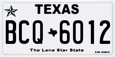 TX license plate BCQ6012