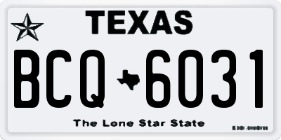 TX license plate BCQ6031