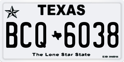 TX license plate BCQ6038